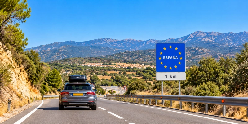 Met eigen auto naar spanje